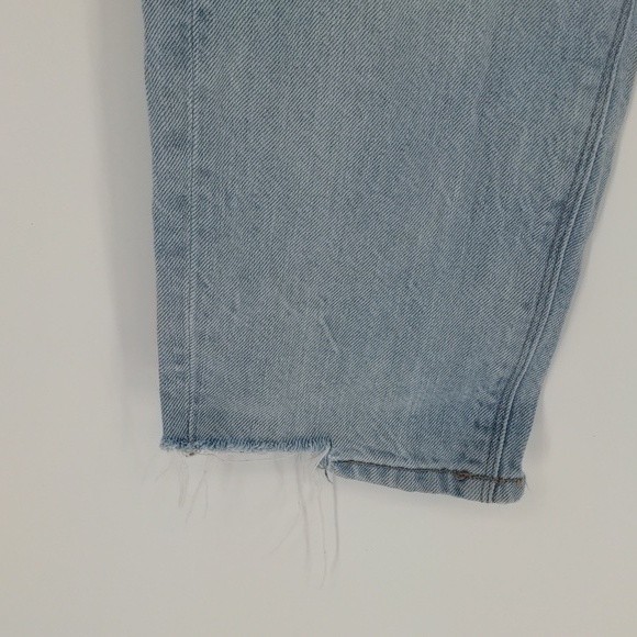 American Eagle Women's Mom Jean Size 2 Regular Light Wash Distressed Straight - Picture 10 of 15